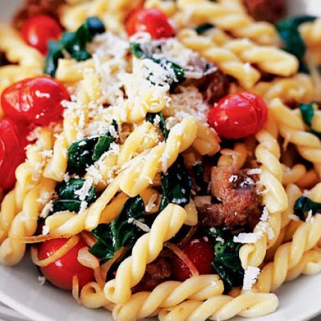 Gemelli with Sweet Sausage and Spinach